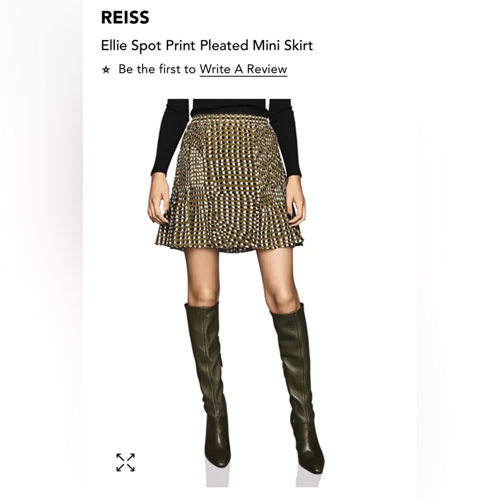 Reiss Ellie Spot Print Flippy Skirt size US‎ 8